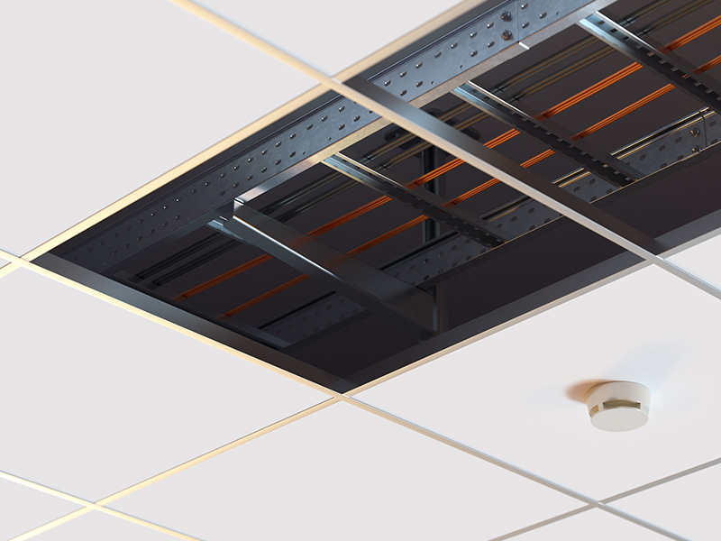 panel ceiling open showing wires long vale or